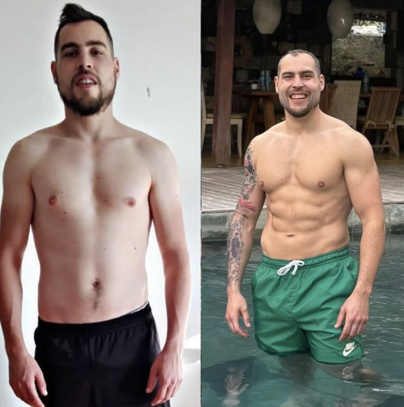 Transformation avant après