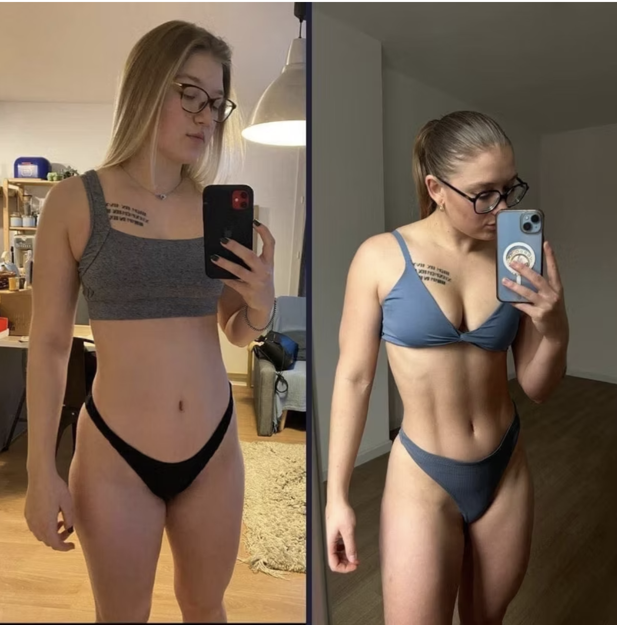 Transformation avant après